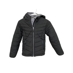 DSG Girls Dark Gray Hooded Winter Puffer Lined Jacket   Size Small